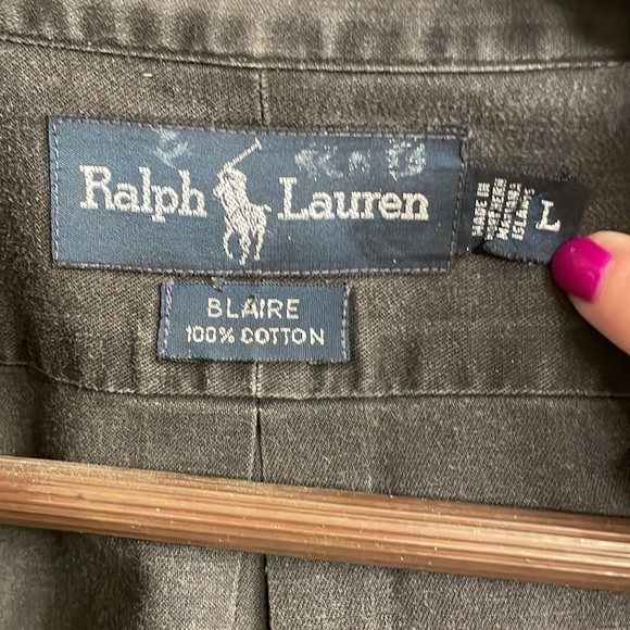 EUC Faded Black Ralph Lauren Long Sleeve Button Up Dress Shirt - Picture 3 of 4